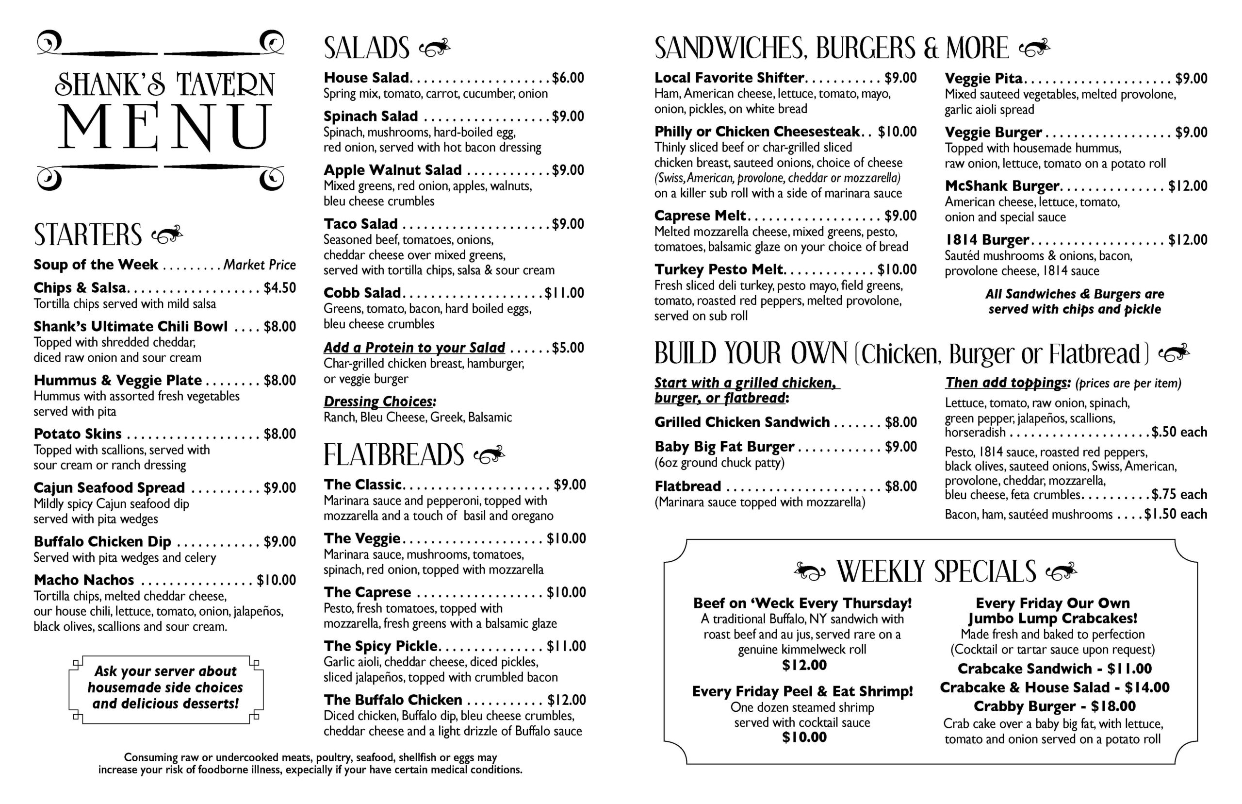 shanks fall menu 2022